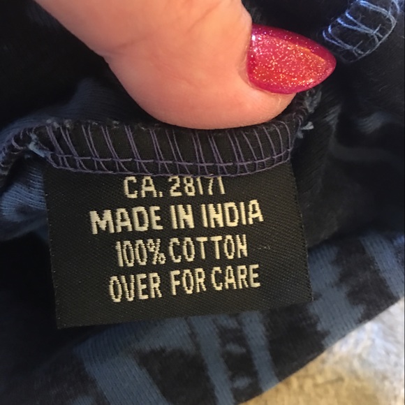 Papa blue purple black paisley sequins long sheer sleeves tee Size L - Picture 6 of 8